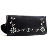 HTC(エイチティーシー) / Turquoise Studs Floweｒ LONG WALLET (ラウンド ロング ウォレット)