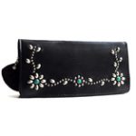 HTC(エイチティーシー) / Turquoise Studs Floweｒ LONG WALLET (ラウンド ロング ウォレット)